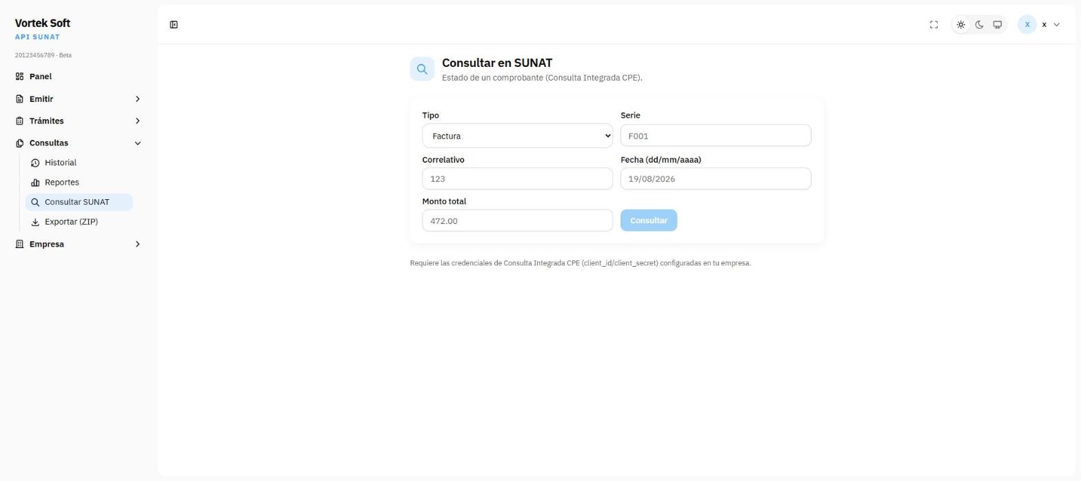 Consulta del estado de un comprobante en SUNAT