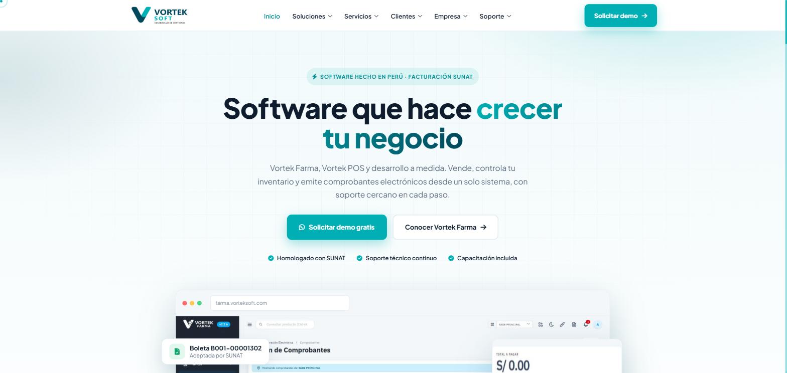Ejemplo de sitio web diseñado por VortekSoft